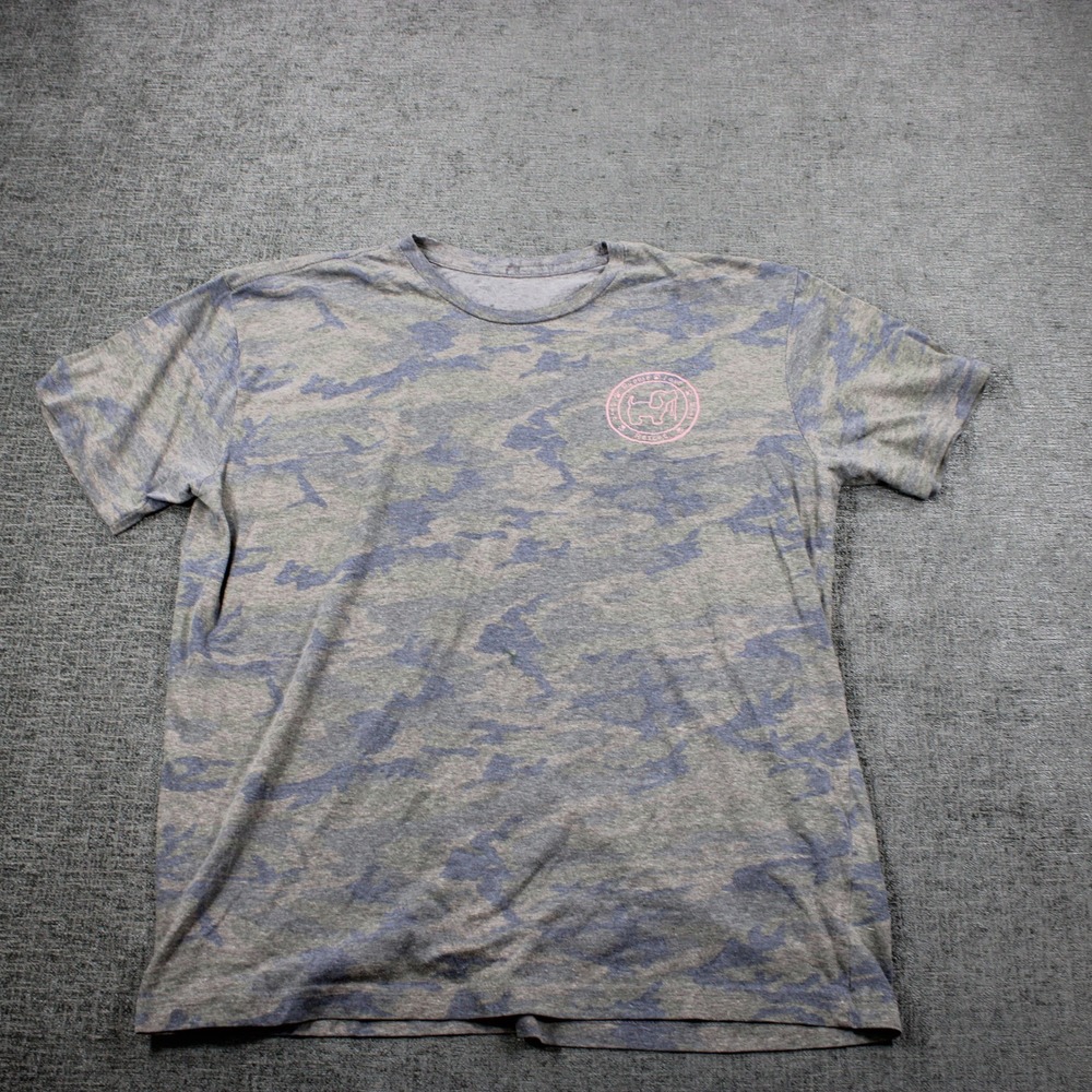 Puppie Love Camo T-Shirt Grey Blue Pink Dog Graphic Rescue Tee XL